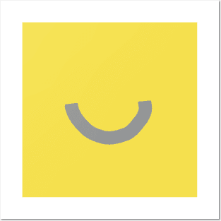 Ultimate Gray Happy Smile Face Posters and Art